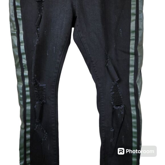 THRT Mens Distressed Side Striped Skinny Jeans 36x32 - Picture 6 of 8